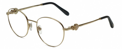 Profile View of Chopard 23KT Gold Plated VCHC52S-0300 Womens Reading Glasses Black/Gemstone 51mm