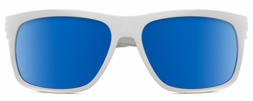 Front View of Costa Del Mar Baffin Unisex Square Designer Sunglasses in Grey/Blue Mirror 58 mm