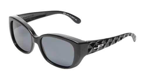 Profile View of JP Jonathan Paul Beverly Womens Fitovers Sunglasses Crystal Black&Polarized Grey