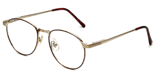 Fashion Optical Designer Eyeglasses E788 in Gold-Burgundy 48mm