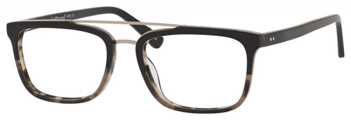 Ernest Hemingway H4825 Unisex Rectangular Frame Eyeglasses in Black/Amber 54 mm RX