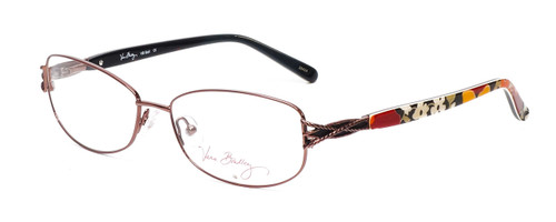 Profile View of Vera Bradley Gail Designer Bi-Focal Prescription Rx Eyeglasses in Brown Bittersweet Ladies Rectangle Full Rim Metal 57 mm