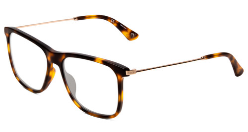Profile View of Police SPL572 Designer Bi-Focal Prescription Rx Eyeglasses in Tortoise Havana Brown Gold Silver Unisex Classic Full Rim Acetate 56 mm