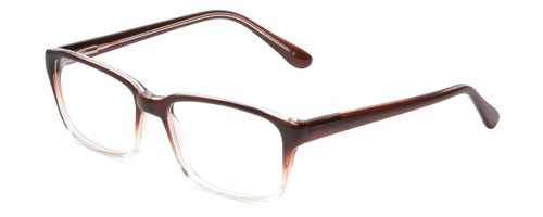 Profile View of Gotham Premium Flex 42 Designer Bi-Focal Prescription Rx Eyeglasses in Brown Crystal Fade Mens Square Full Rim Acetate 56 mm