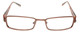 Front View of Brown Calabria 845 Reading Glasses w/Flexie Temple 44 Color&Power Choose Marble Mosaic