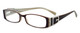 Calabria Designer Reading Glasses 814 Nutmeg Brown White Marble Silver Crystals