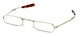 R079 Mini Folding Reading Glasses w/ Case in Gold