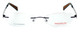 Totally Rimless Designer Eyeglasses TR163-CBT in Gunmetal :: Custom Left & Right Lens