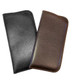 Mens Full Slip Soft Eyeglasses Eyeglass Case Syn.Leather in Solid Black or Brown