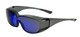 CALABRIA 6000BM Economy Fitover Safety Glasses with UV PROTECTION IN BLUE MIRROR