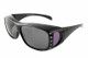 Calabria 43199 Polarized Over Sunglasses in Black w/ Crystals & Grey Lens