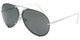 P - White Frame with Grey-Blue & Mercury Silver Mirror lens