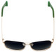 VIP Isaac Mizrahi Designer Sunglasses 58mm X-Large Pilot Gold-Green/Gold Mirror