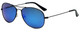 Vivid Polarized Pilot Sunglasses 790S in Black with Blue Mirror Lens