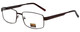 Profile View of Gotham Style Reading Glasses GS13 in Brown with Blue Light Filter + A/R Lenses