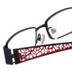 Calabria Designer Reading Glasses 812-BLK-49 Black Red Trellis Lace Choose Power