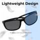 Lightweight  View of Reptile Designer Polarized Sunglasses Whiptail in Black with Grey Lens (Whiptail-BIC) 