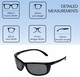 Dimensions View of Reptile Designer Polarized Sunglasses Whiptail in Black with Grey Lens (Whiptail-BIC) 