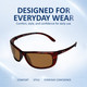 Everyday Wear View of Reptile Designer Polarized Sunglasses Whiptail in Tortoise with Amber Lens (Whiptail-GLD)