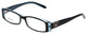Calabria 840 Dazzles Crystals Eyeglasses in Blue w/ Blue Light Filter + A/R Lens
