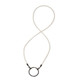 LA LOOP Beige Silk Stretch with Gunmetal Plated Loop Luxury Eyeglass Necklace