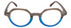Calabria Elite Designer Unisex Wood Tone Hexagon Round Reading Glasses R207 46mm
