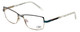 Profile View of Cazal Designer Blue Light Blocking Reading Glasses 4215-001 Turquoise Blue 53mm