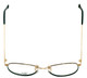 Top View of Fashion Designer Blue Light Blocking Reading Glasses Ashley in Gold-Jade 54mm Ne