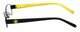 Side View of Body Glove Blue Light Blocking Reading Glasses BB119 in Black Yellow KIDS SIZE N