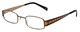Profile View of Cinzia Designer Blue Light Blocking Reading Glasses Industrial C2 in Bronze 44mm