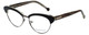 Profile View of Jonathan Adler Designer Blue Light Block Reading Glasses JA108-Black Black 53mm