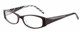 Profile View of Jones New York Designer Blue Light Block Reading Glasses J727 Wine 52mm 20 Power