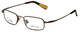 Profile View of Orvis Designer Blue Light Blocking Reading Glasses Journey Brown 46mm 20 Powers