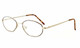 Profile View of Calabria MetaFlex Q Gold Amber Designer Blue Light Blocking Reading Glasses 50mm
