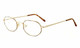 Profile View of Calabria MetaFlex Q Gold Brown Designer Blue Light Blocking Reading Glasses 50mm