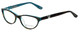 Profile View of Corinne McCormack Blue Light Block Reading Glasses Riverside Tortoise-Teal 52mm