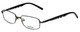 Profile View of Reebok Designer Blue Light Block Reading Glasses R1002-GUN-51 mm Matte-Gunmetal