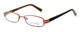 Profile View of Calabria Viv Kids 117 Designer Blue Light Blocking Reading Glasses in Brown 46mm