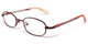 Profile View of Calabria Viv Kids 115 Designer Blue Light Blocking Reading Glasses in Burgundy N