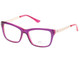 Profile View of Candies Designer Blue Light Blocking Reading Glasses CA0100-081 in Purple 51 mm
