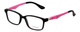 Profile View of Enhance Kids Progressive Lens Blue Light Glasses Matte Black/Pink EN4143 44 mm