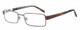 Profile View of Jones New York Designer Progressive Blue Light Glasses J322 Brown 55mm w/Power
