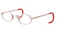 Profile View of Calabria KiddyFlex 3 Pink Designer Progressive Blue Light Glasses 40mm w/Power
