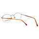 Close Up View of Calabria Designer Round Blue Light Filter Reading Glasses Fundamental Gold 52mm