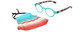 Calabria Men Colorful Stripe Mask & 255 Teal Blue Designer Eyeglasses w/Retainer