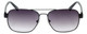 Front View of Eyebobs Big Ball Aviator Sunglasses Gun Metal Black w/ Smoke Grey Gradient 56 mm