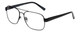 Profile View of Eyebobs Big Ball Designer Reading Eye Glasses in Gun Metal Black Unisex Aviator Full Rim Metal 56 mm