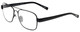 Profile View of Eyebobs Big Ball Designer Reading Eye Glasses in Gun Metal Black Unisex Aviator Full Rim Metal 56 mm