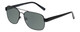 Profile View of Eyebobs Big Ball Designer Polarized Sunglasses with Custom Cut Smoke Grey Lenses in Gun Metal Black Unisex Aviator Full Rim Metal 56 mm
