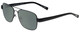 Profile View of Eyebobs Big Ball Designer Polarized Sunglasses with Custom Cut Smoke Grey Lenses in Gun Metal Black Unisex Aviator Full Rim Metal 56 mm